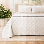 Solea Quilted Coverlet Set – White