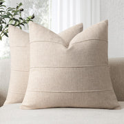Natural Beige Textured Cushion Covers - Bundle Of Two