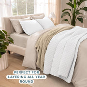 Solea Quilted Coverlet Set – White