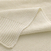 Beige Oversized Cotton Knit Blanket