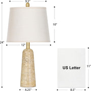 Beige Travertine-Inspired Table Lamp