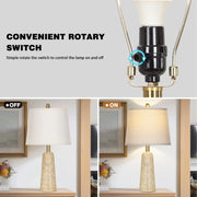 Beige Travertine-Inspired Table Lamp