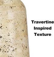 Beige Travertine-Inspired Table Lamp