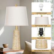 Beige Travertine-Inspired Table Lamp
