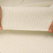 Beige Oversized Cotton Knit Blanket