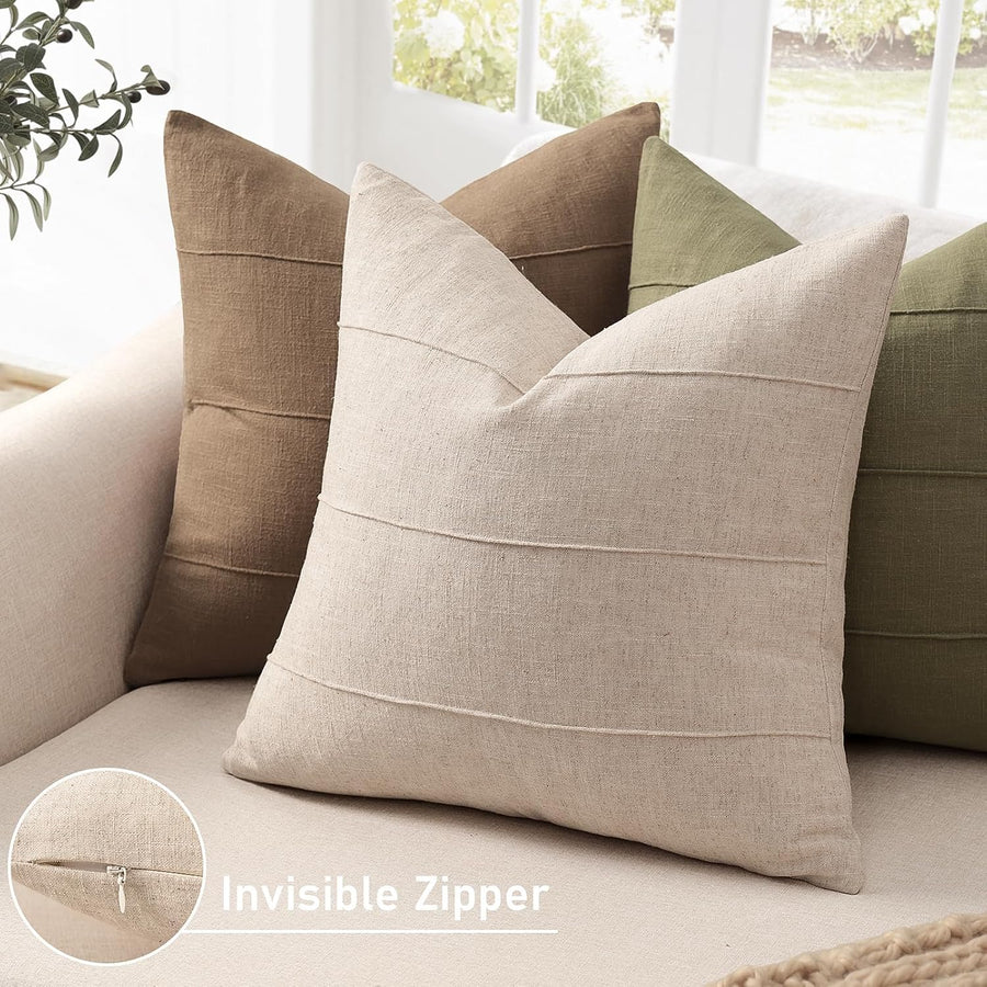 Natural Beige Textured Cushion Covers - Bundle Of Two