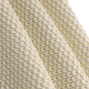Beige Oversized Cotton Knit Blanket