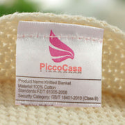 Beige Oversized Cotton Knit Blanket