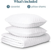 Solea Quilted Coverlet Set – White