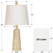 TerraGlow Travertine Table Lamp – Beige