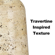 TerraGlow Travertine Table Lamp – Beige