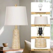 TerraGlow Travertine Table Lamp – Beige
