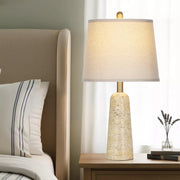 TerraGlow Travertine Table Lamp – Beige